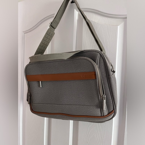 Woven Fabric with Leather Luggage Bag - Picture 2 of 5